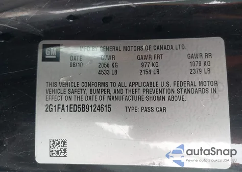 2011 Chevrolet Camaro 2Ls from USA, damaged, VIN 2G1FA1ED5B9124615